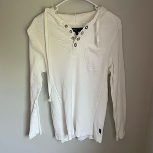 White Kenneth Cole Pull Over Hoodie